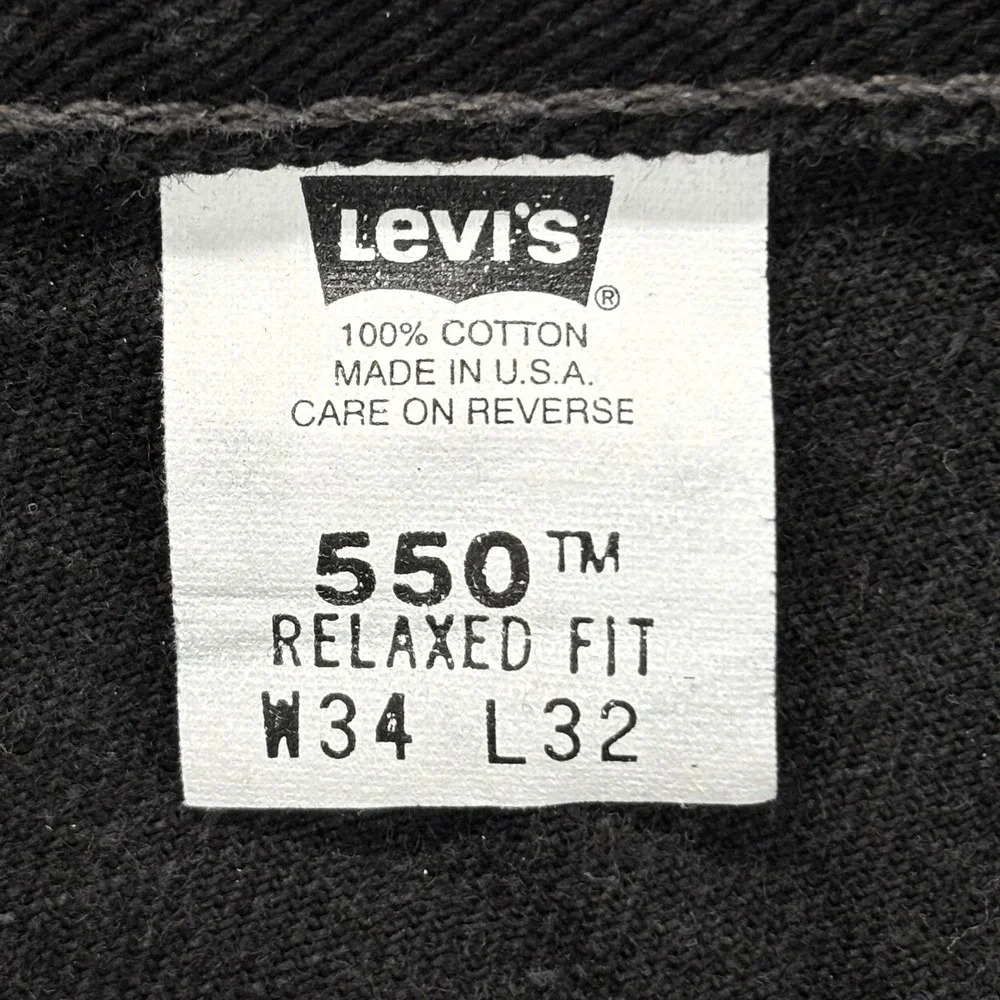 VTG Levi's 550 Jeans Mens 32x32 TAG 34x32 Relaxed Fit Black Made In The USA Y2K